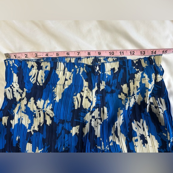 Joie Accordion Pleated Blue Floral Wide-Leg Pull On Pants - Picture 6 of 8